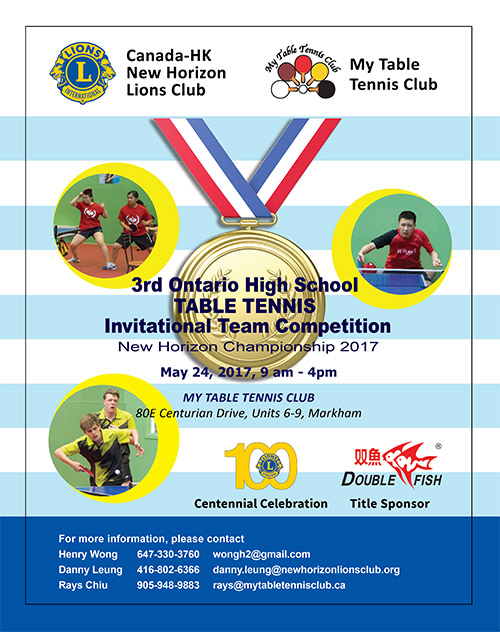 3rd Ontario High School Table Tennis Invitation Team Competition